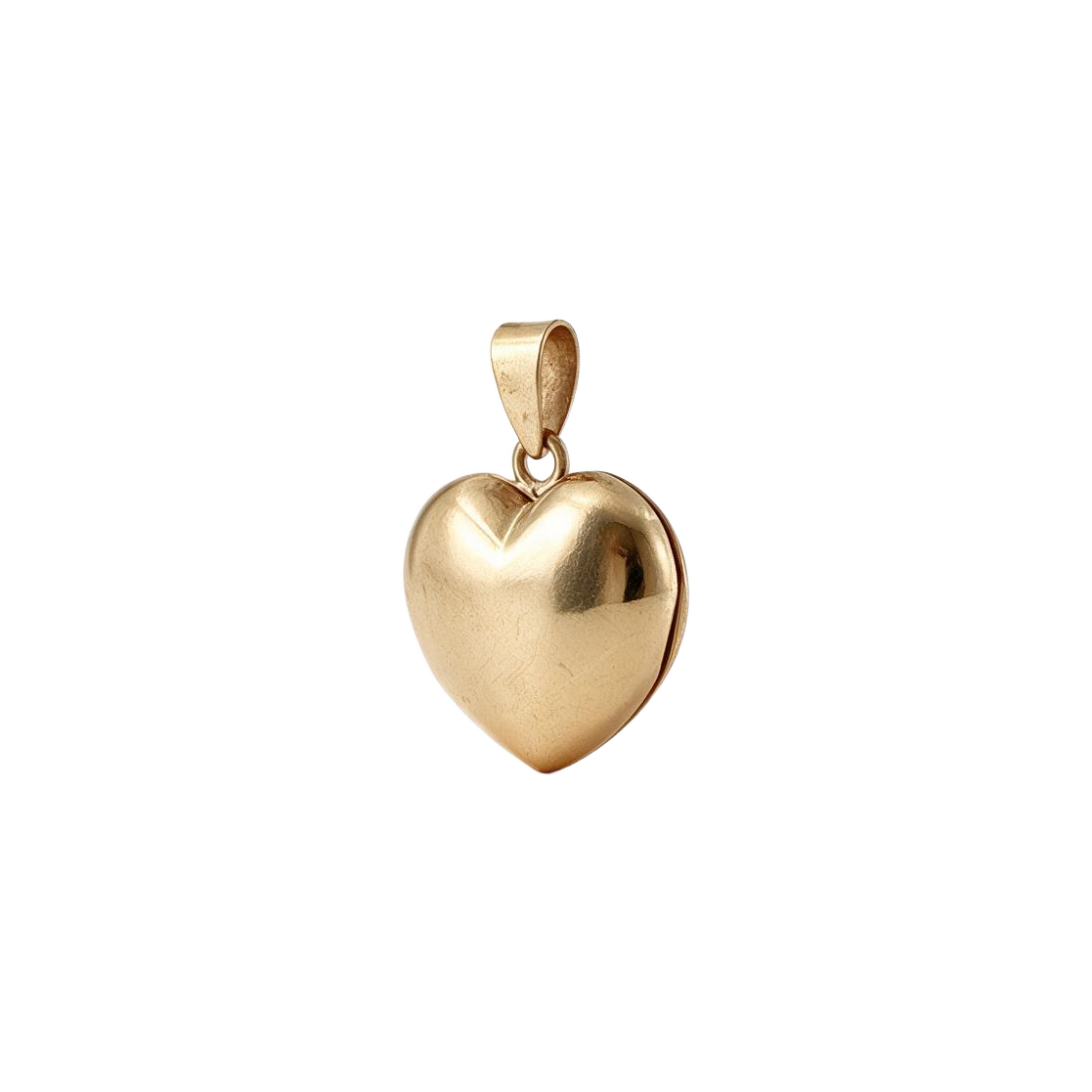 14k Yellow Vintage Gold Puffy Heart Locket