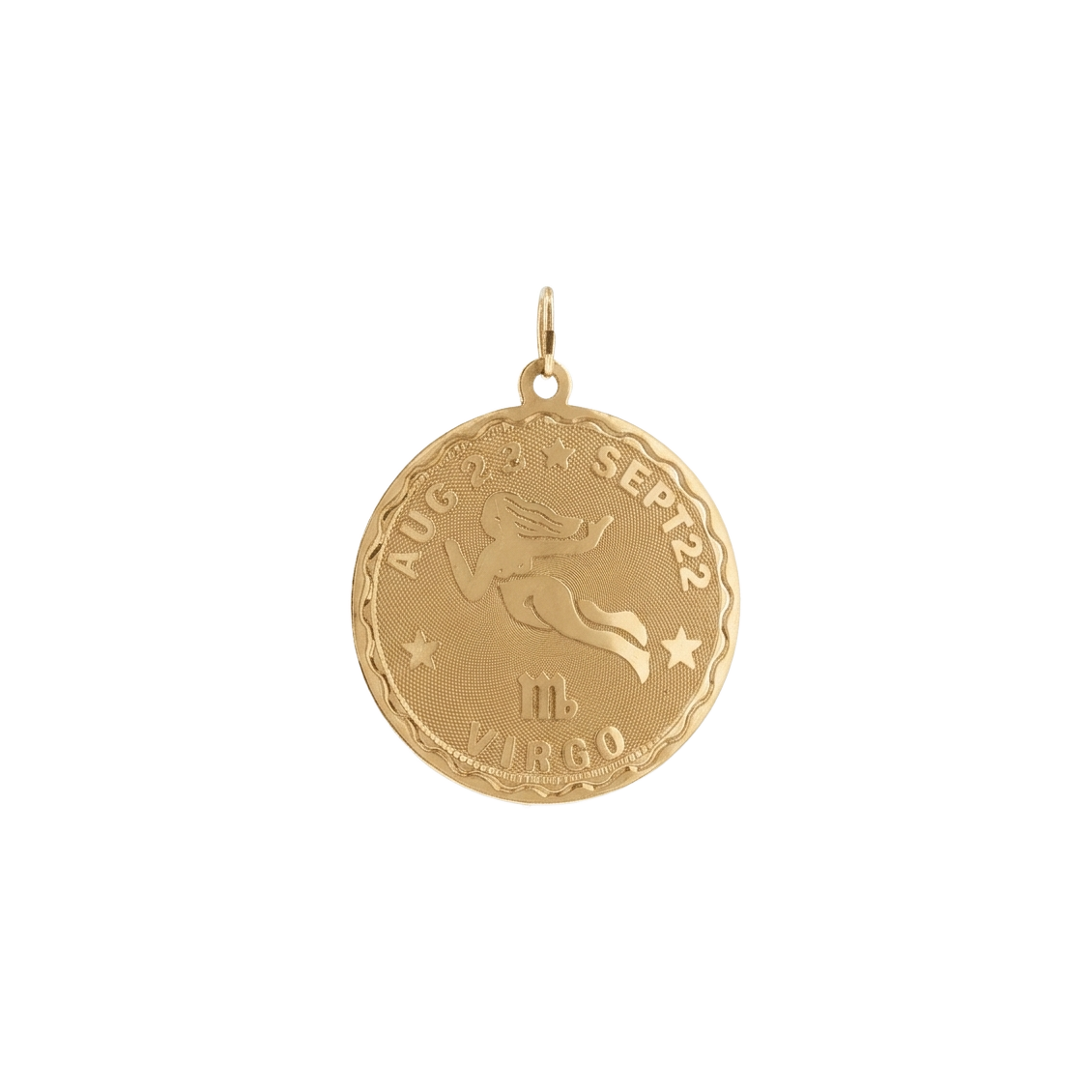 Vintage Virgo Moneda 14k Encanto de Oro