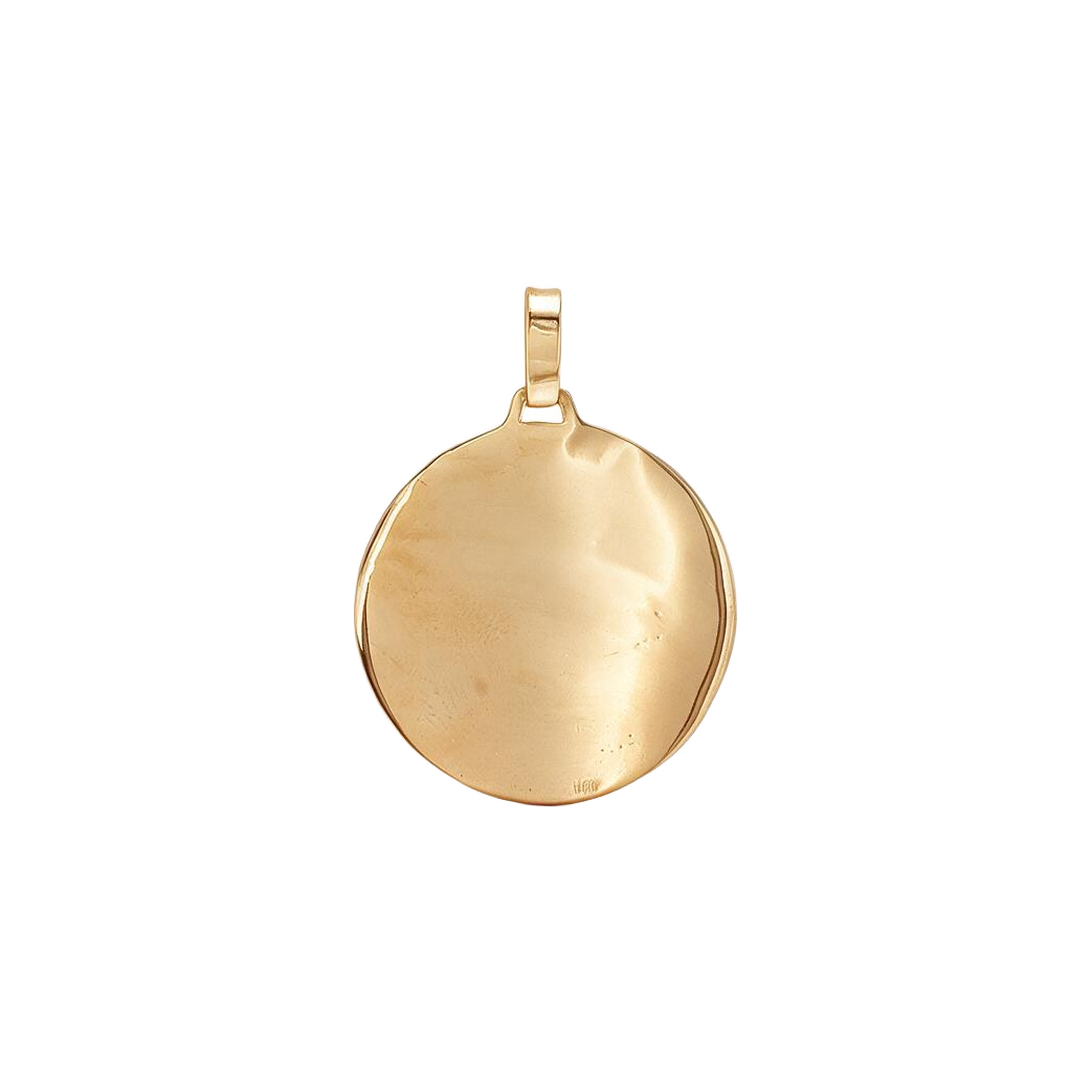 14k Yellow Gold Vintage Virgo with Flower Zodiac Charm