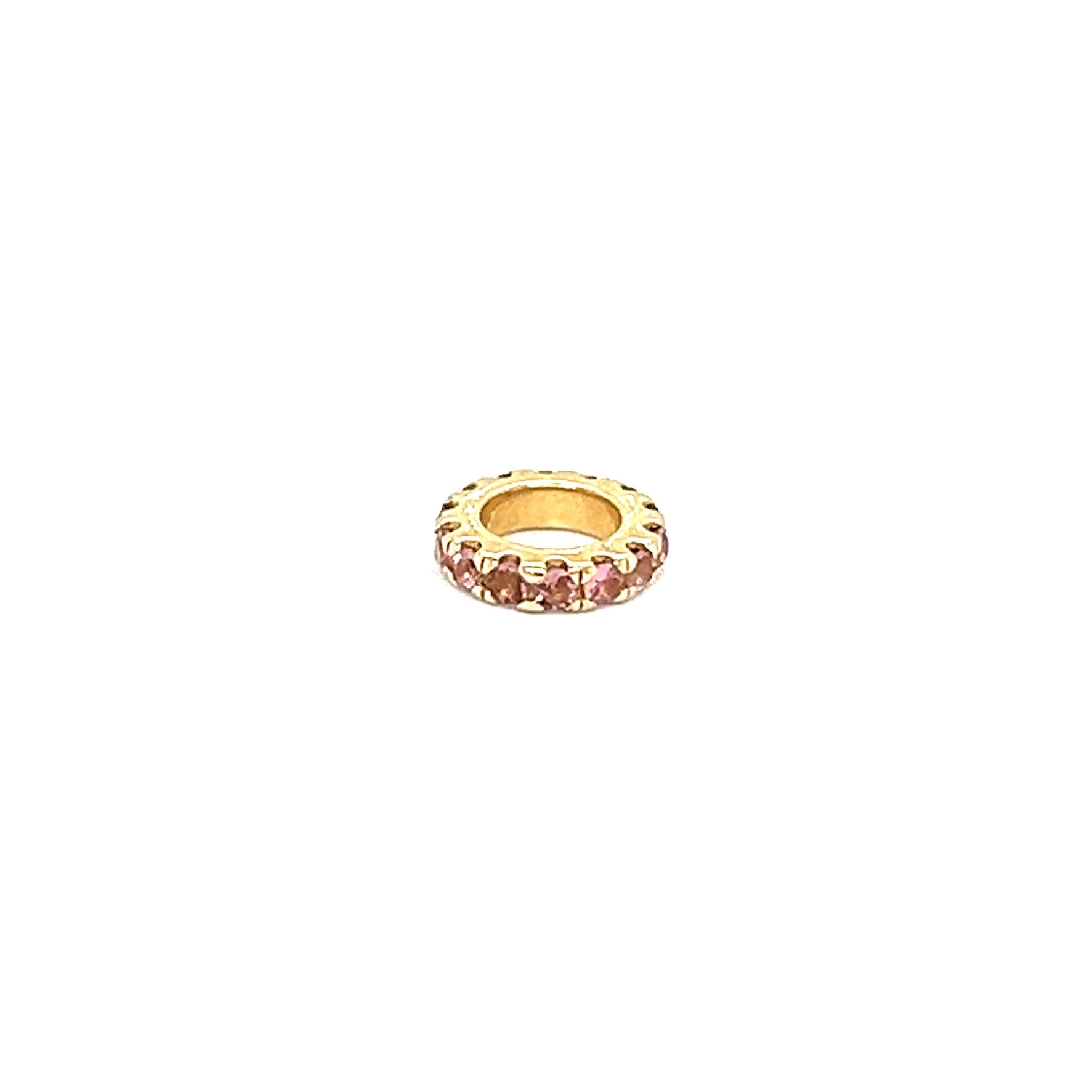 Encanto de oro de 14 quilates con espaciador Rondel de piedras preciosas