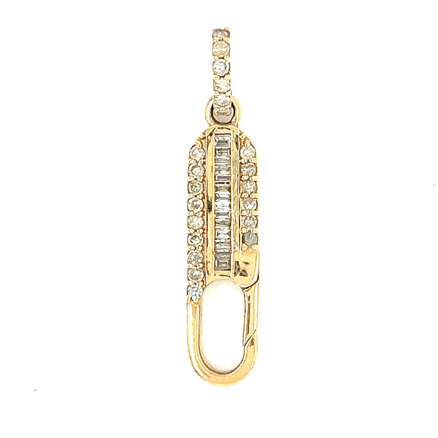 Cierre extensor con dije de diamantes en oro de 14 k