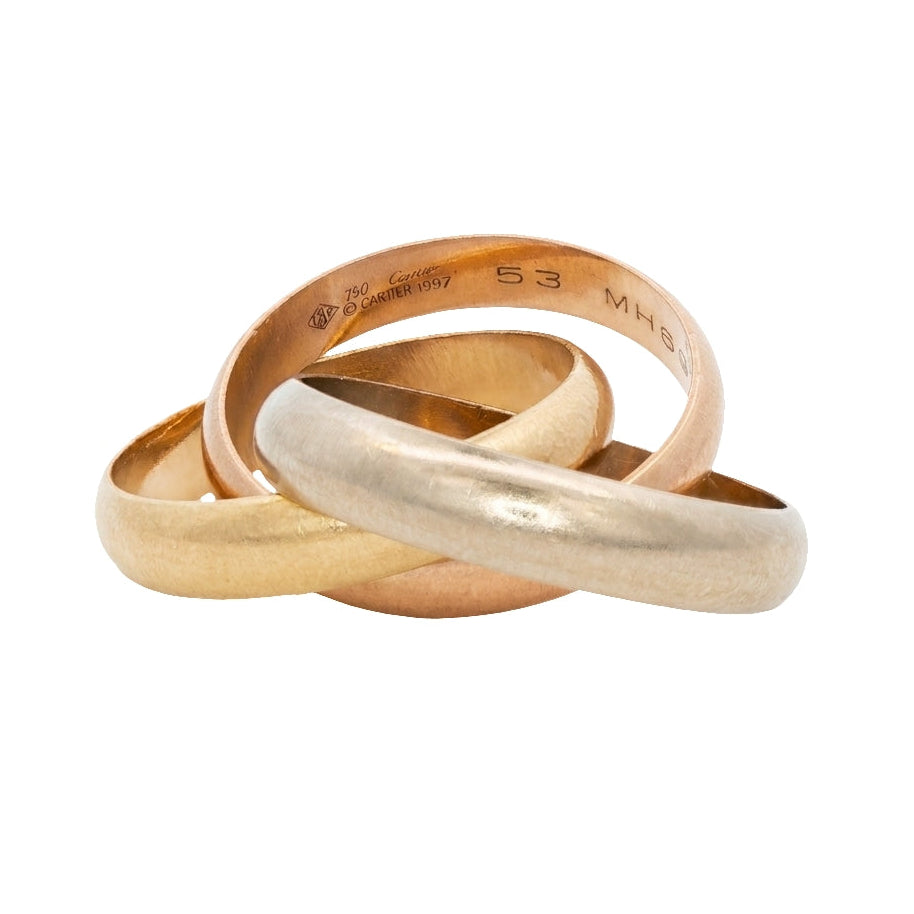 18k Vintage 1997 Cartier Trinity Triple Gold Bands