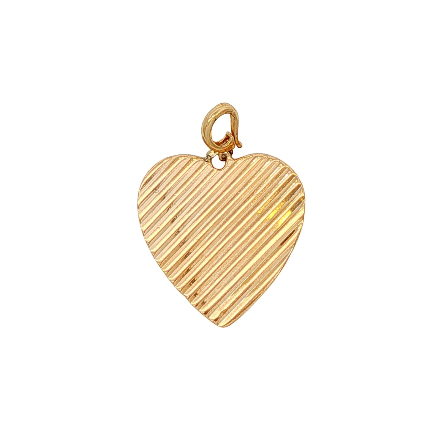 14k Yellow Gold Heart Charm with Hinged Bale