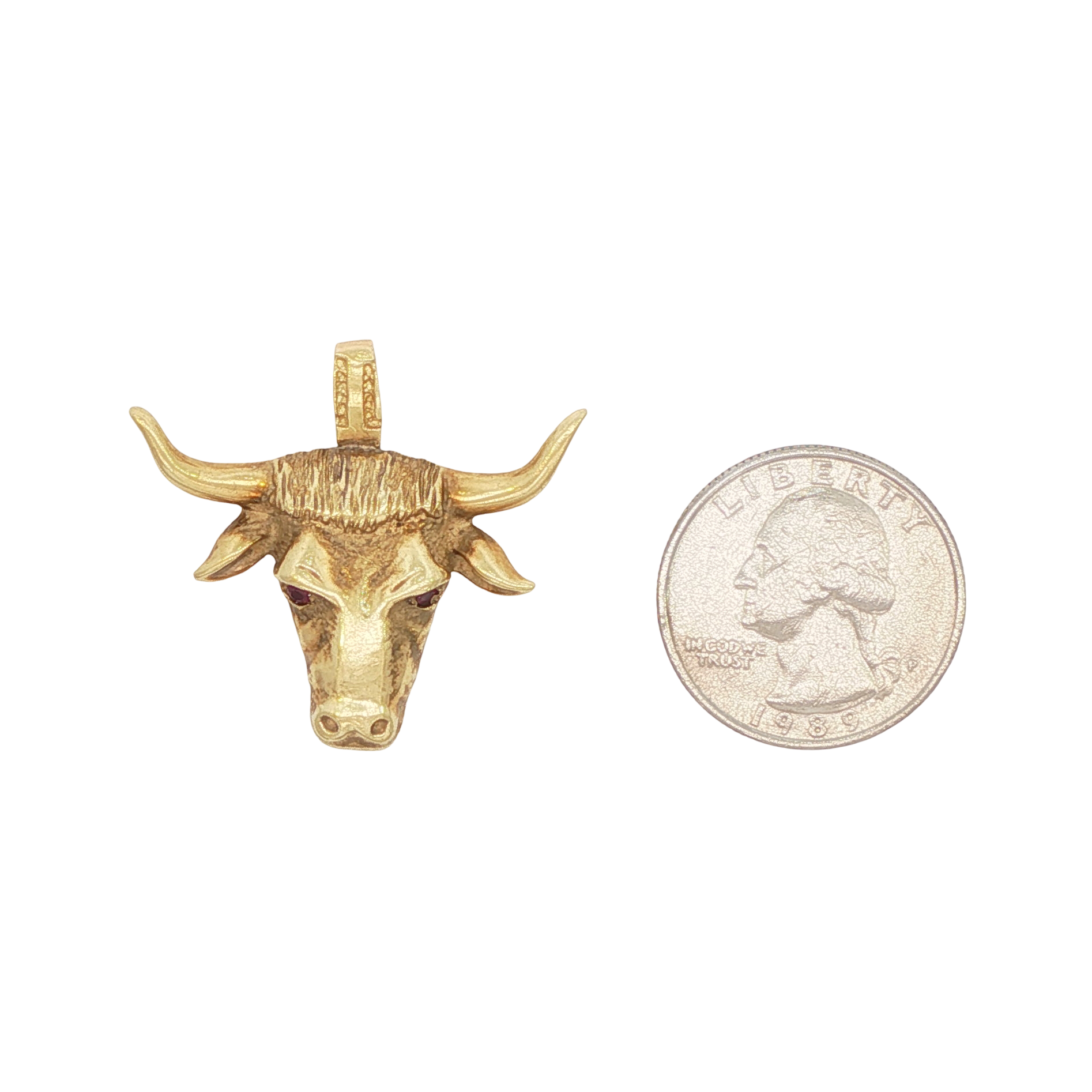 18k Yellow Gold Bull Head Taurus Zodiac Charm