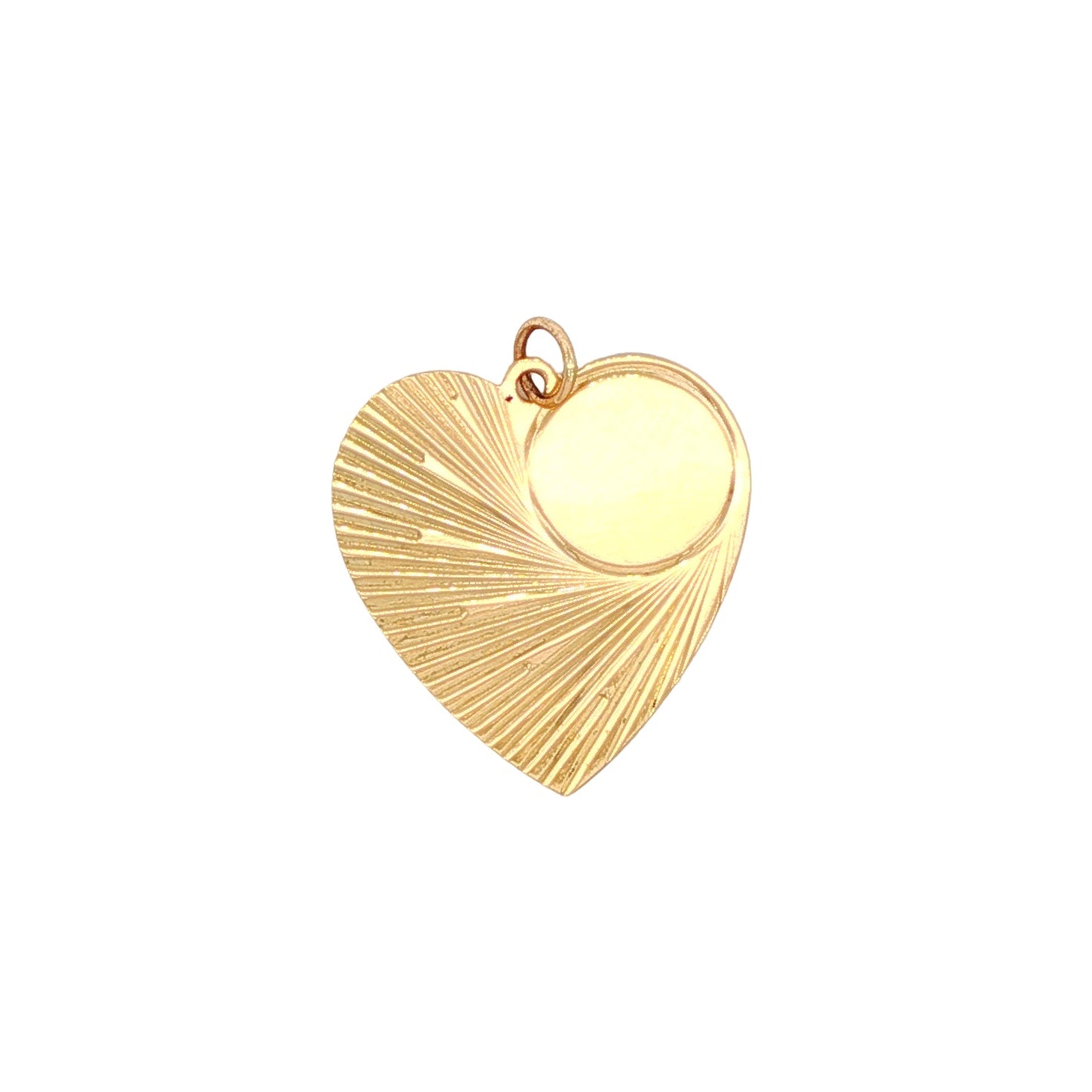 14k Yellow Gold Engine-Turned Heart Charm