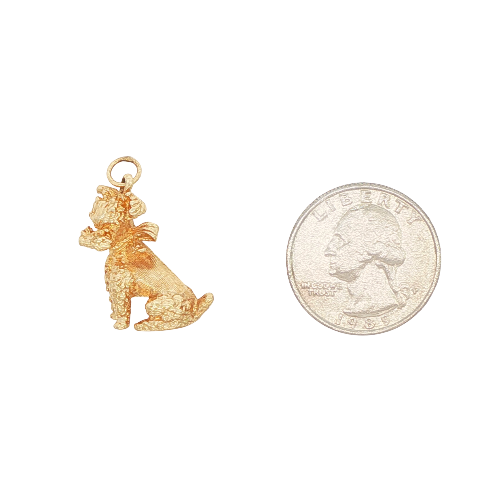 14k Yellow Gold Vintage Schnauzer Dog Charm
