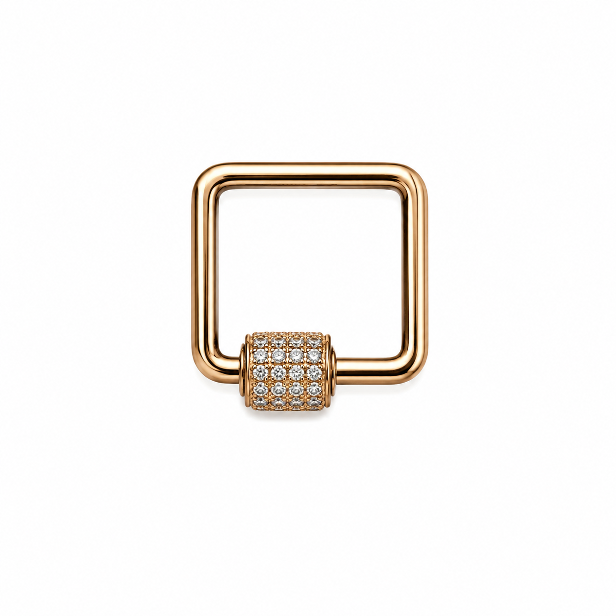 14k Yellow Gold and Diamond Carabiner