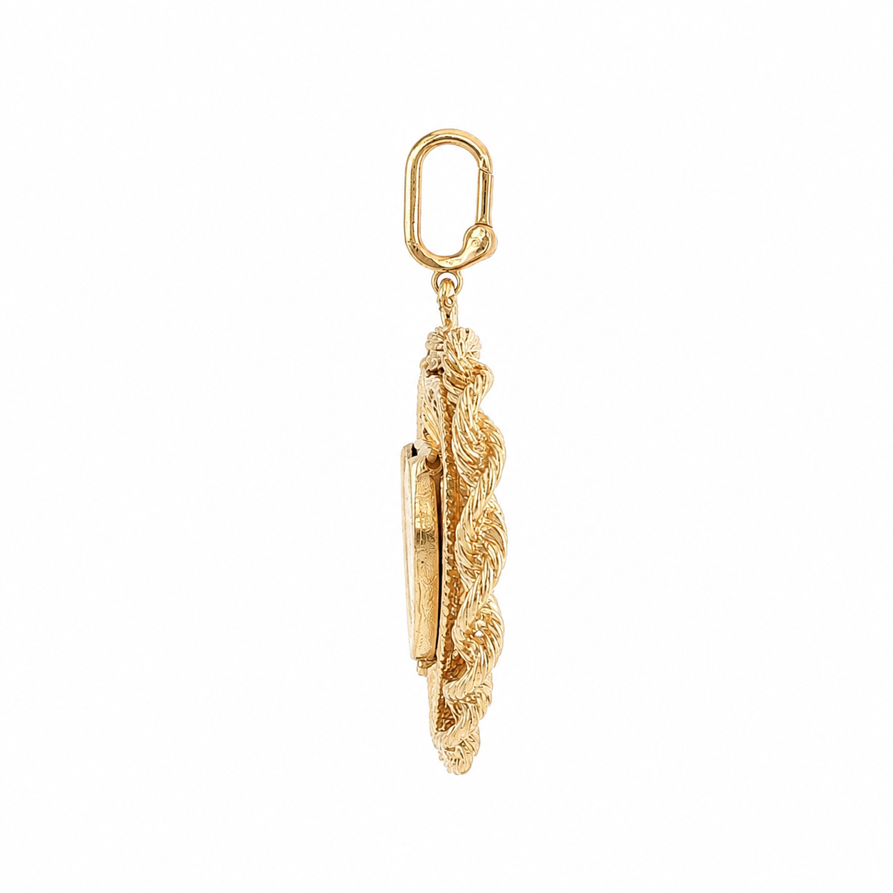 14K Yellow Gold Vintage Engravable Heart Locket Charm Pendant