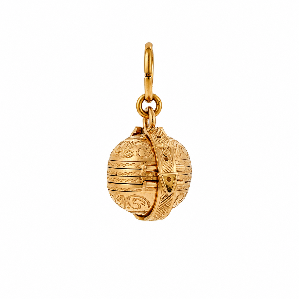 18k Yellow Gold Antique Victorian Photo Buckle Locket Charm Pendant