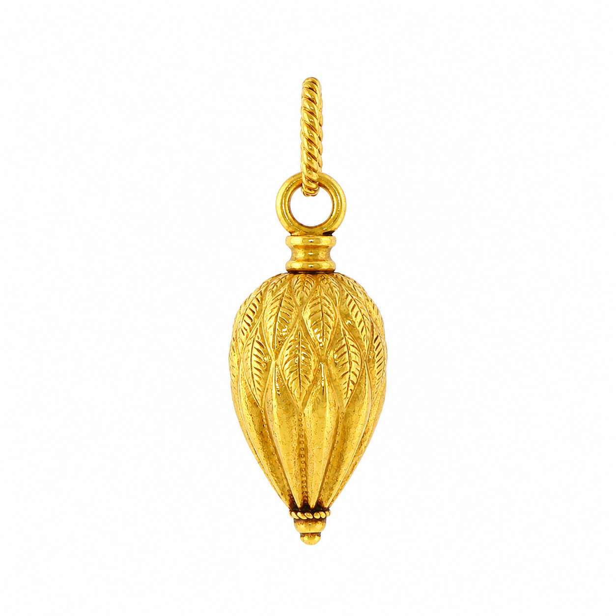 18k Yellow Gold Victorian Etruscan Teardrop Charm Pendant