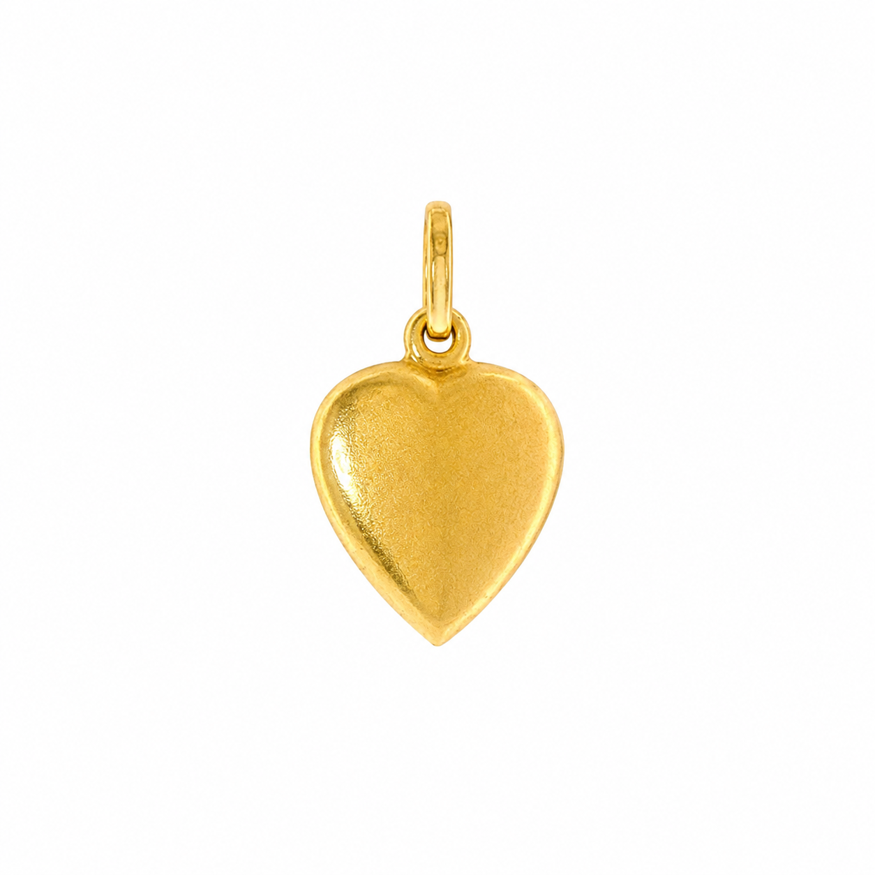 18k Yellow Gold Vintage Satin Finish Mini Heart Charm