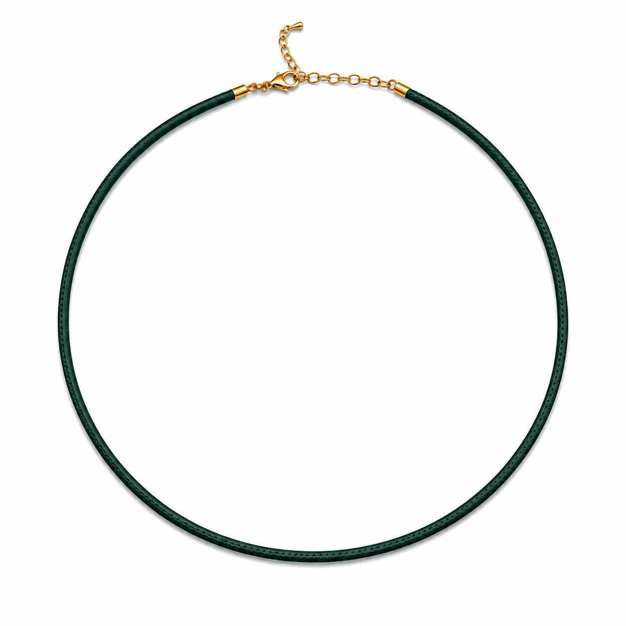 14k Yellow Gold Thin 2mm Leather Cord