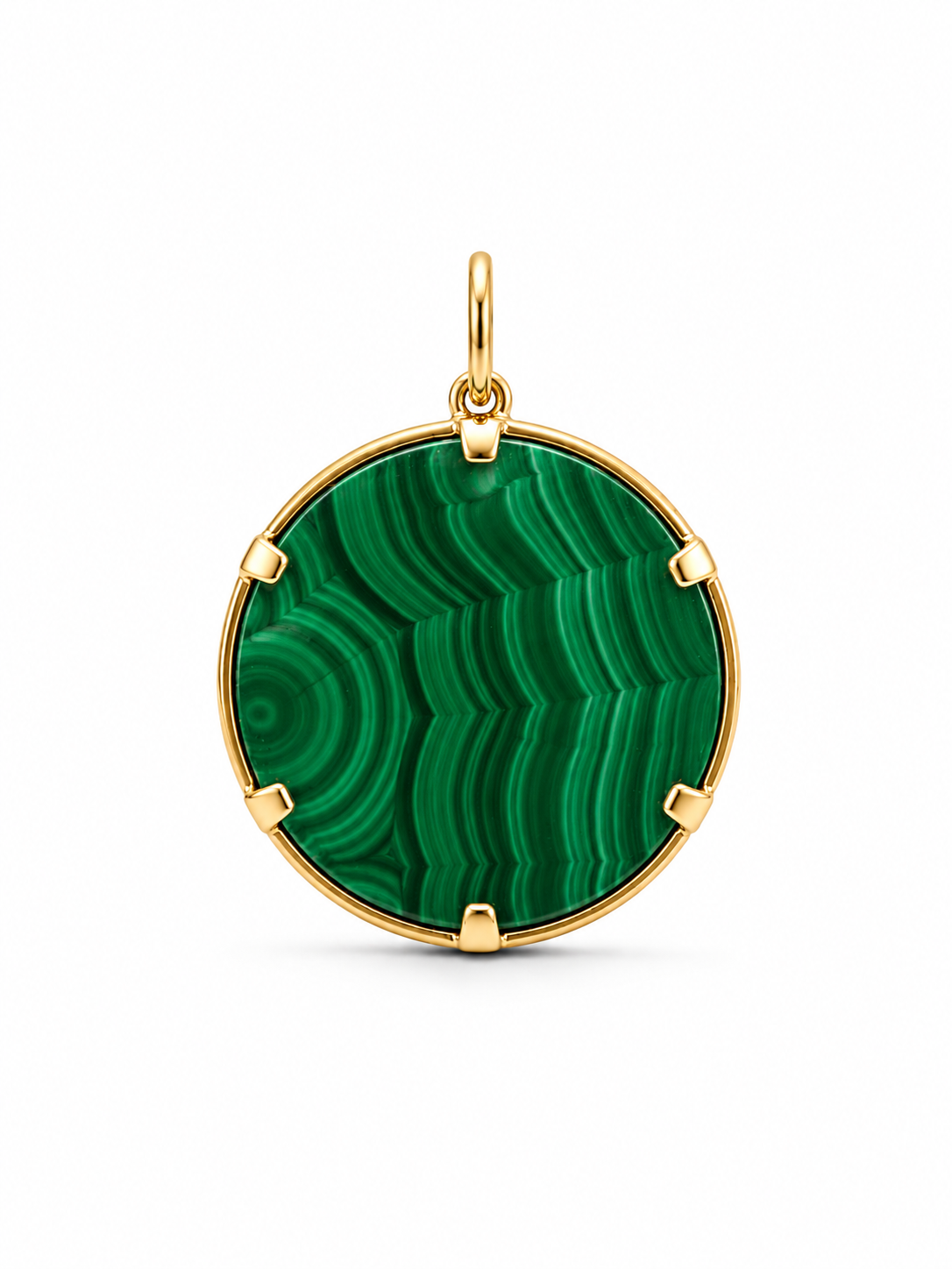14k Yellow Gold Diamond Green Malachite Star Charm
