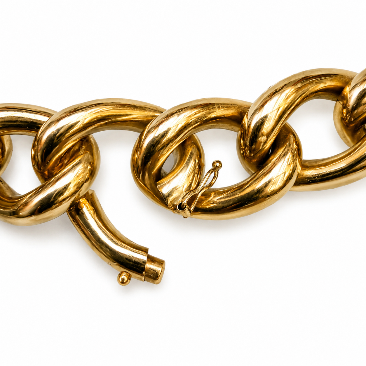 14k Yellow Gold 1980s Vintage Chunky Convertible Bracelet Necklace