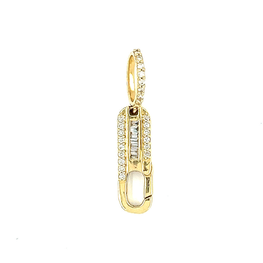 Cierre extensor con dije de diamantes en oro de 14 k