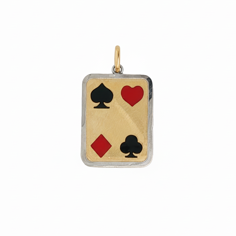 14k Yellow Gold Playing Card Charm