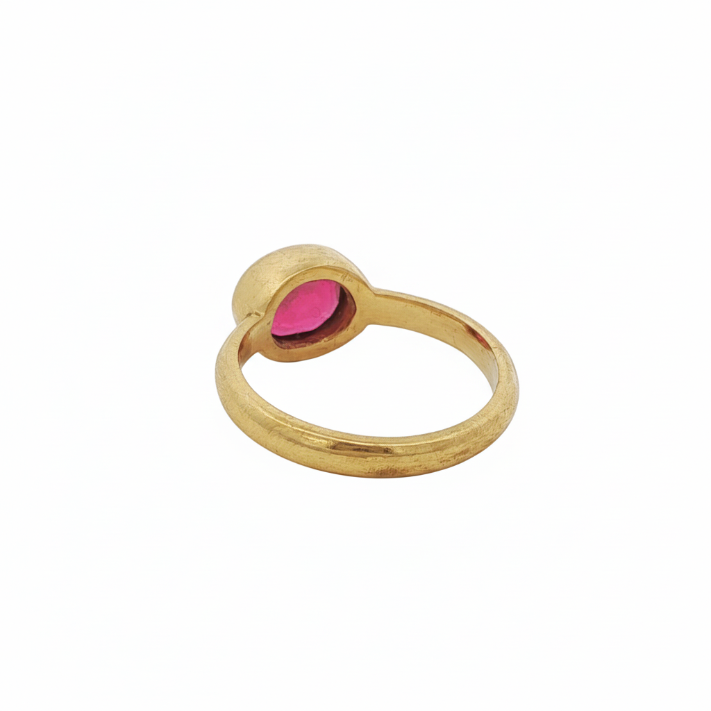22k Yellow Gold Pink Tourmaline Ring