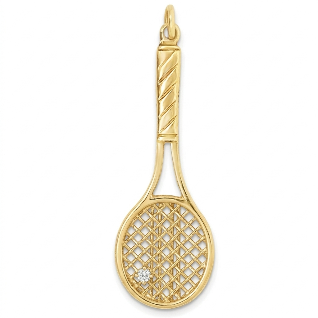 14k Vintage Tennis Racquet with Diamond