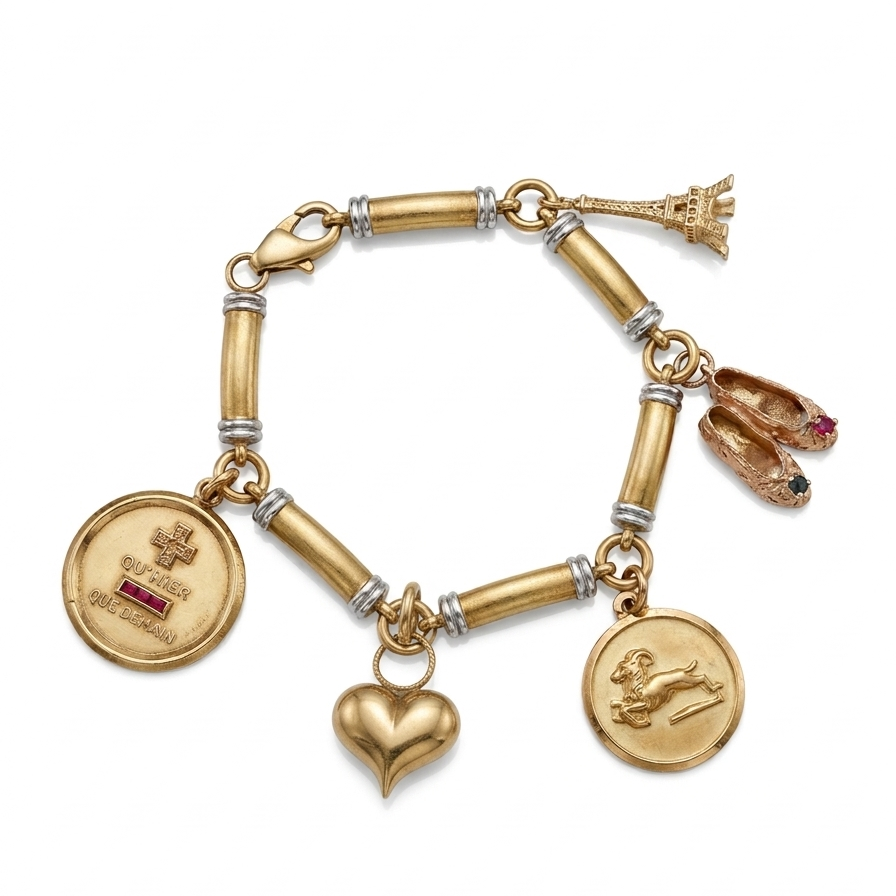 14k Yellow Gold Vintage Ram Aries Charm