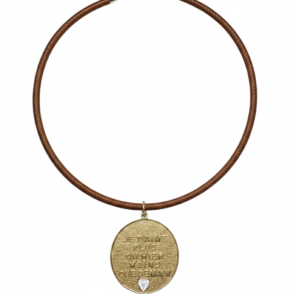 14k Yellow Gold Leather Cord