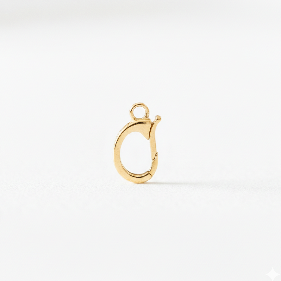 14k Yellow Gold Hinged Openable Clasp Charm Connector