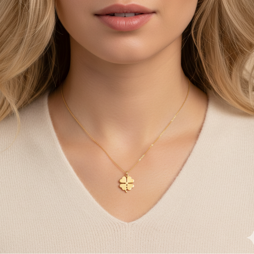 14K Yellow Gold Vintage Clover Charm