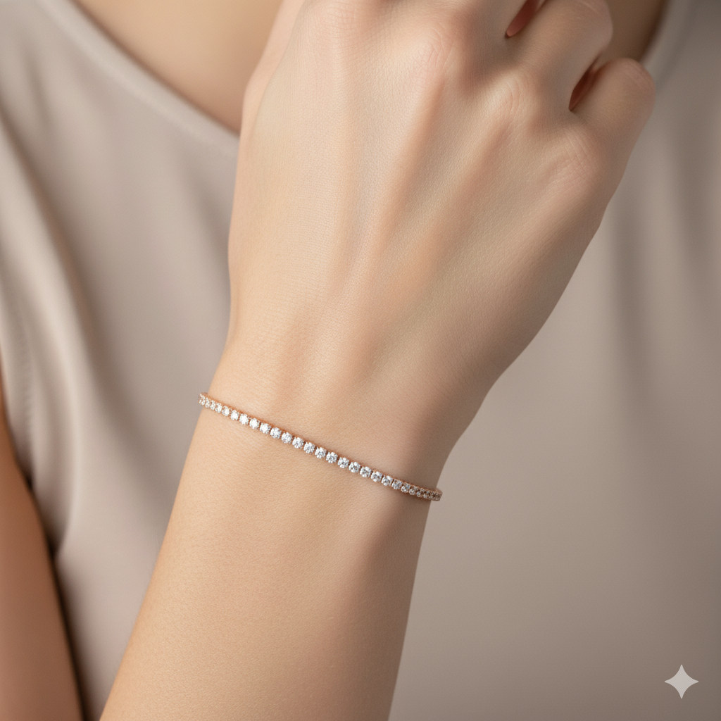 14k Yellow Gold 2 carat Natural Diamond Tennis Bracelet