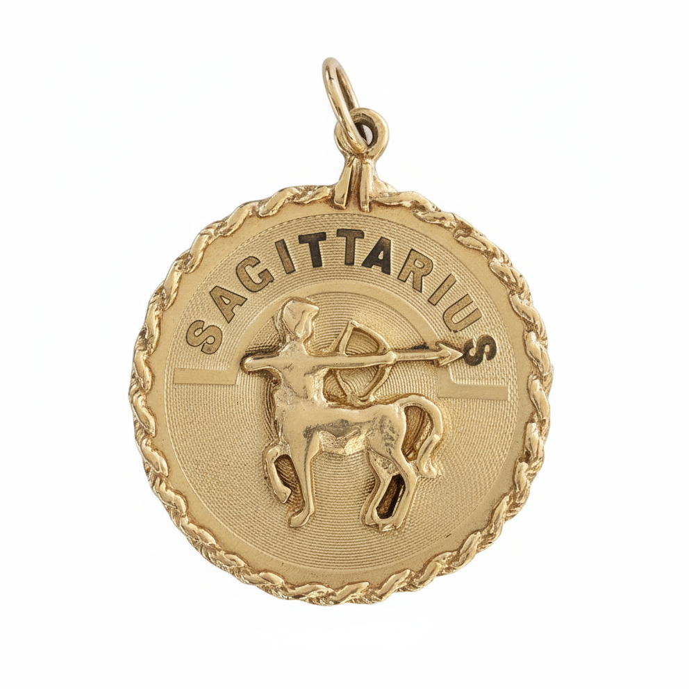 14k Yellow Gold Vintage Sagittarius Charm