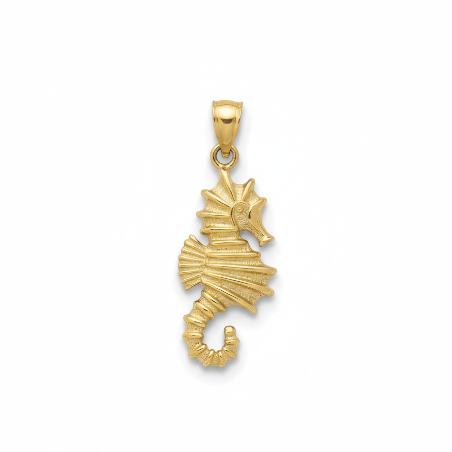 14k Yellow Gold Vintage Seahorse Charm