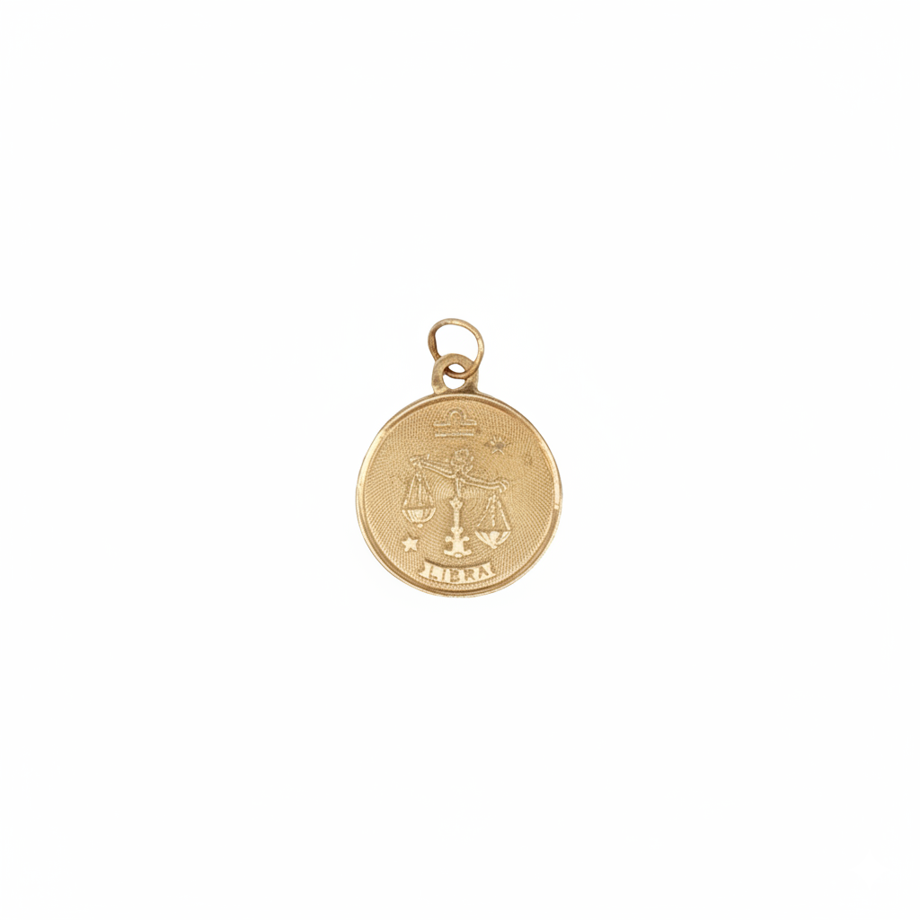 14k Yellow Gold Vintage Mini Libra Charm
