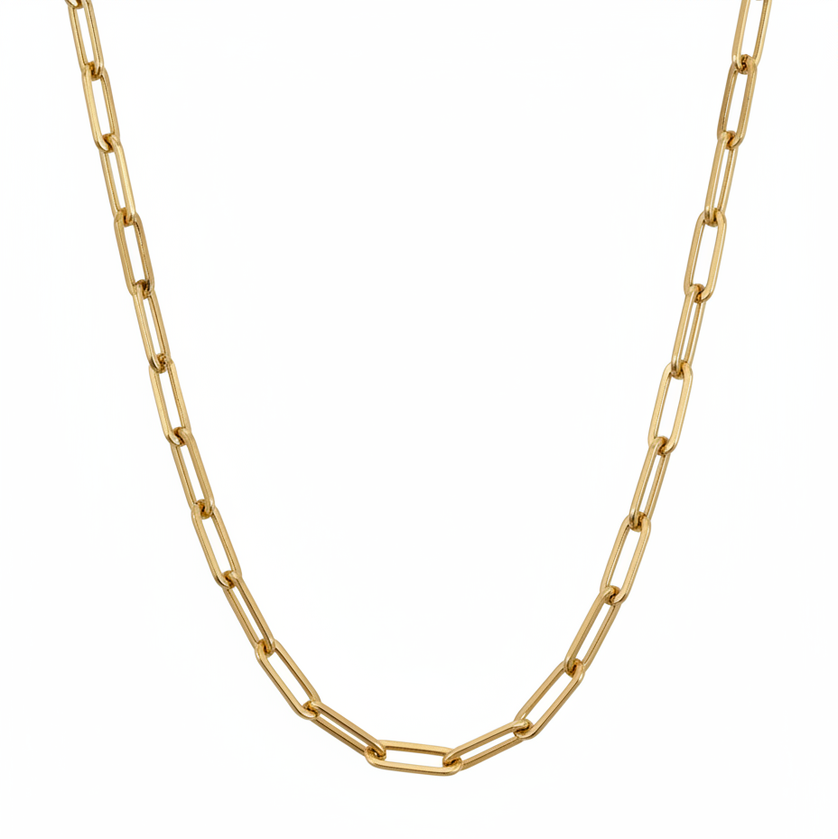 14k Yellow Gold Vintage 30 inch Paperclip Chain