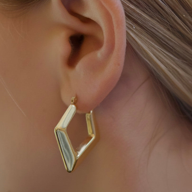 14k Yellow Gold Vintage Geometric Earrings