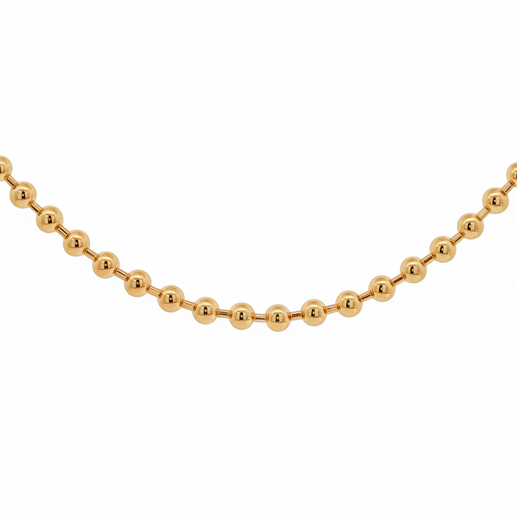 14k Yellow Gold 4mm Ball Chain
