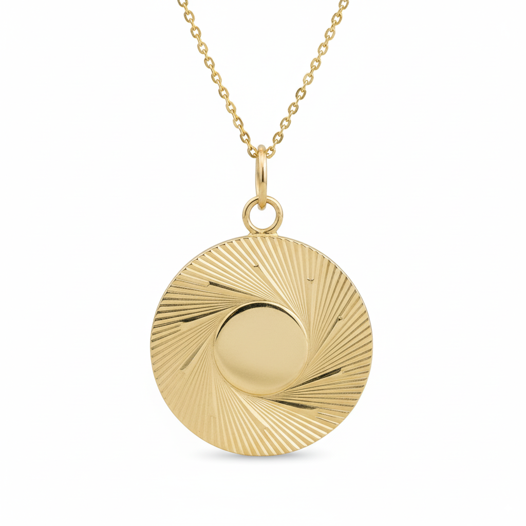 14k Yellow Gold Vintage Starburst Charm