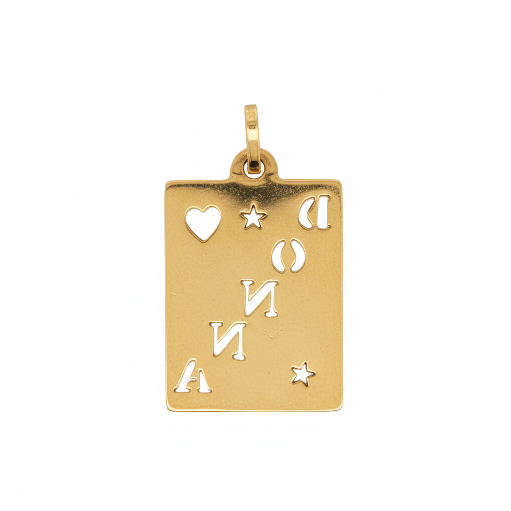 14k Yellow Gold Vintage "Donna" Charm