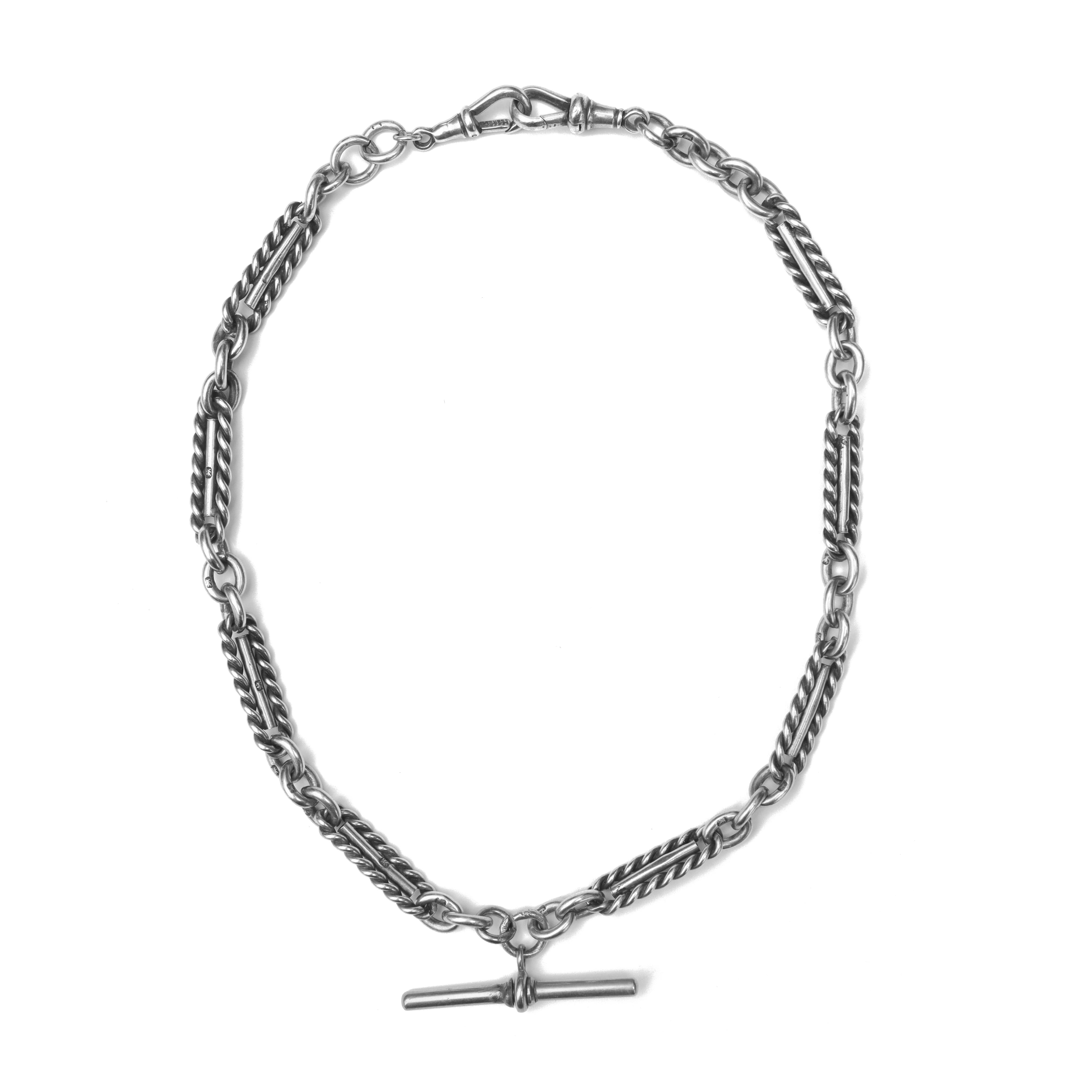 Sterling Silver Antique Watch Chain Necklace