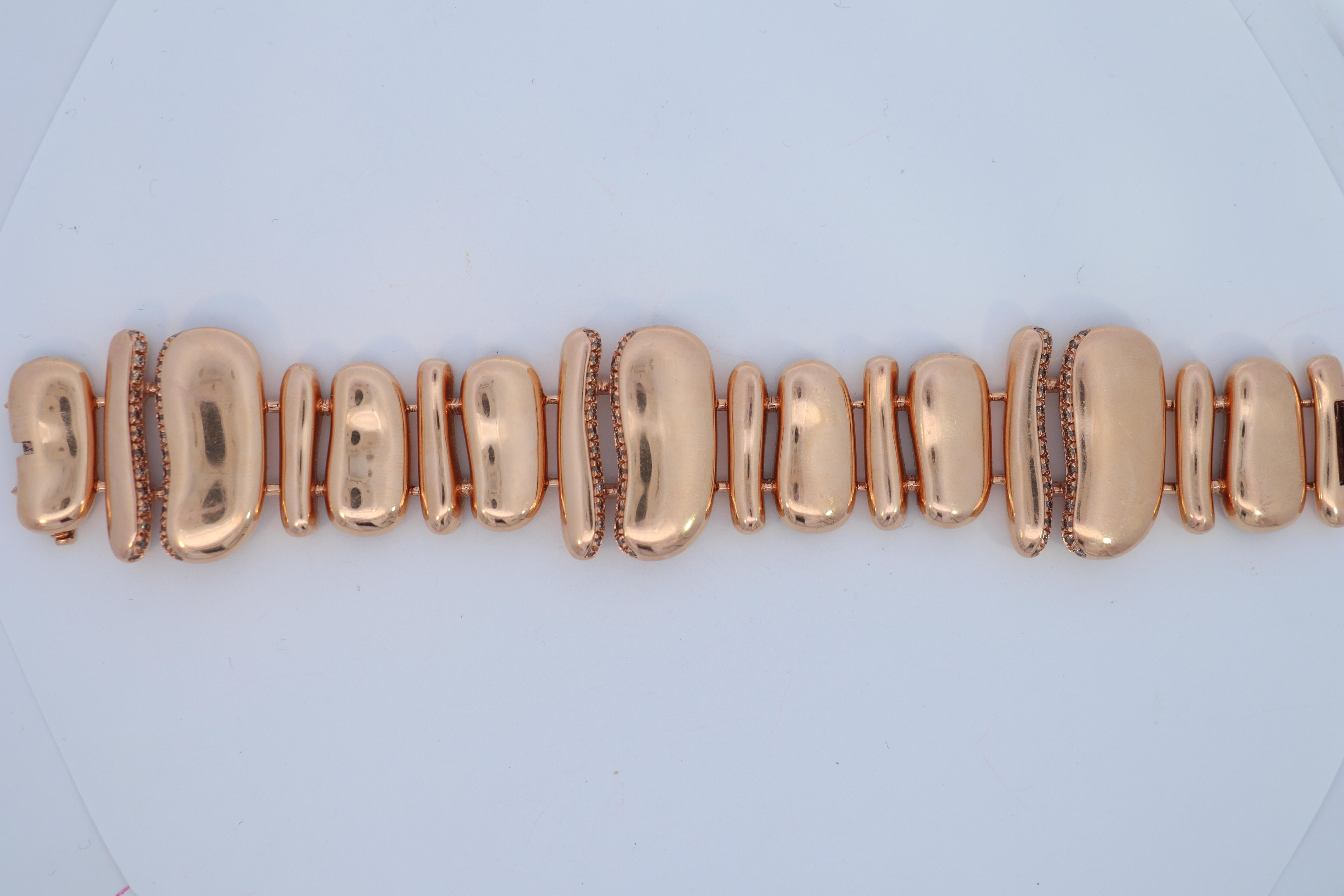 18K Rose Gold Diamond Vintage Bracelet