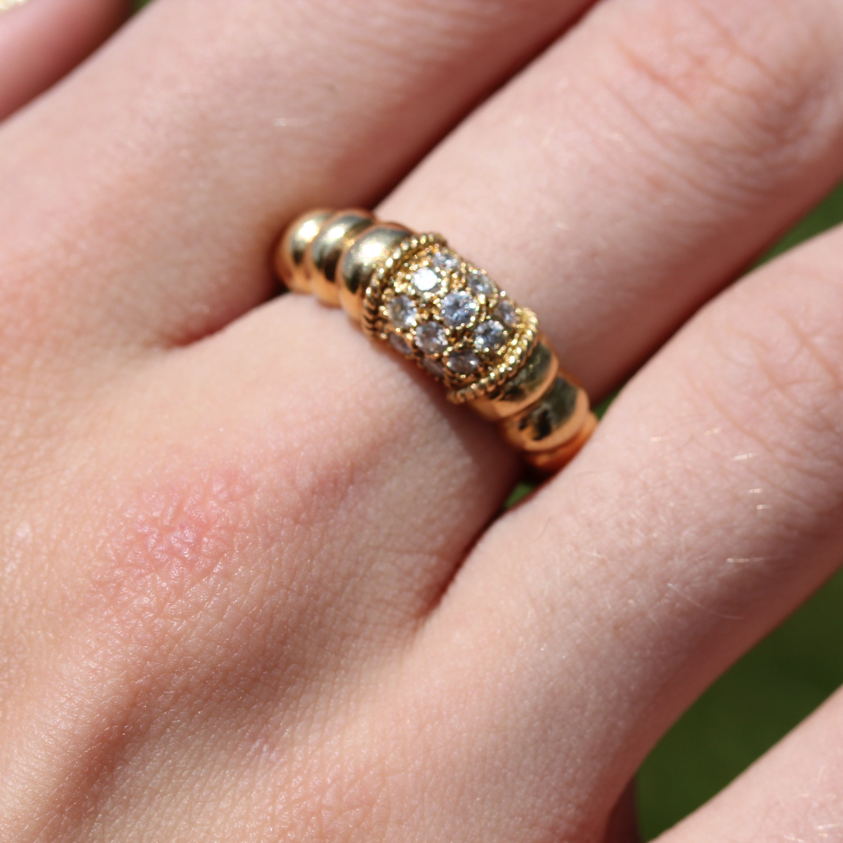 18k Yellow Gold Vintage Diamond Ring