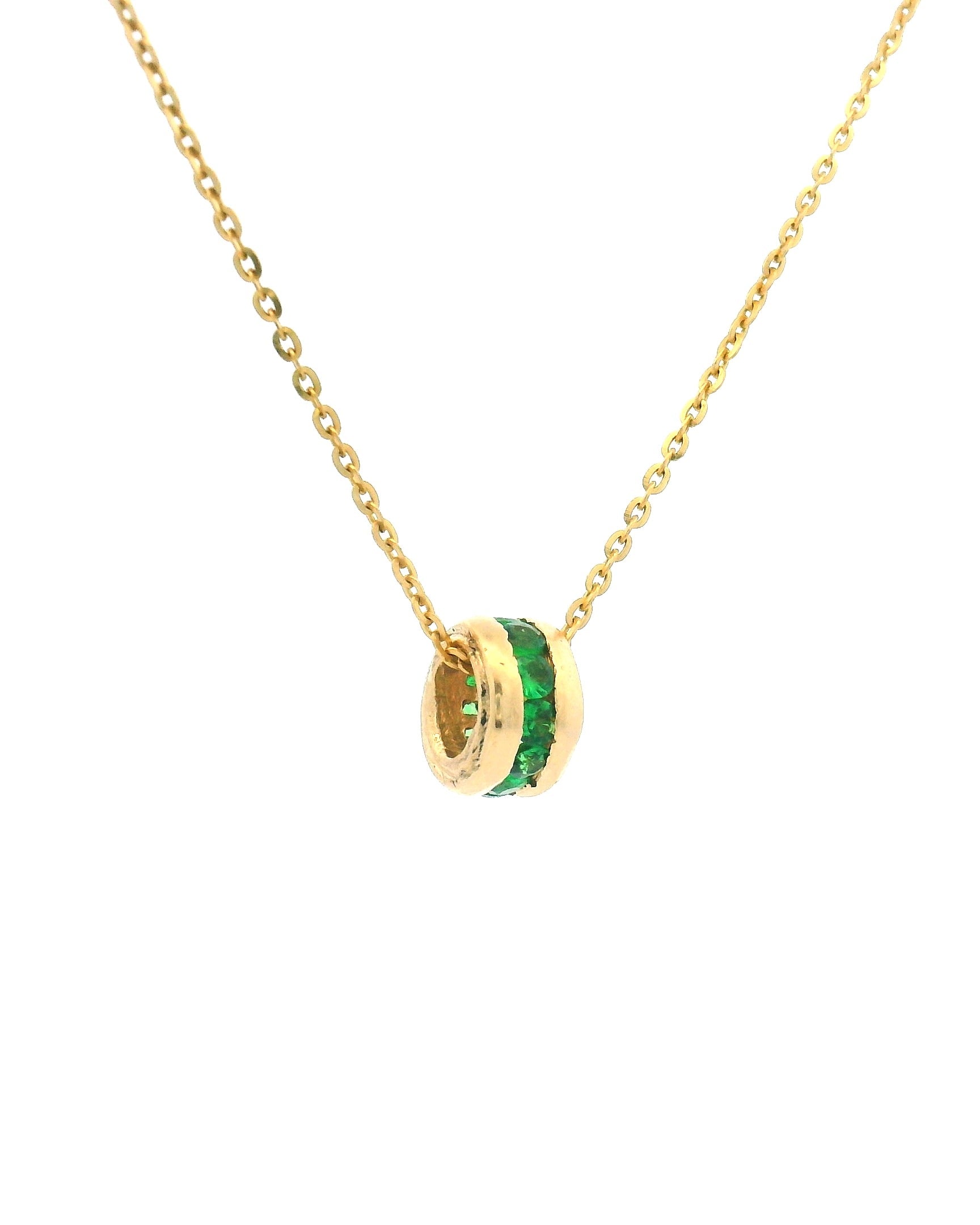 14k Yellow Gold Gemstone Rondel Spacer Charm
