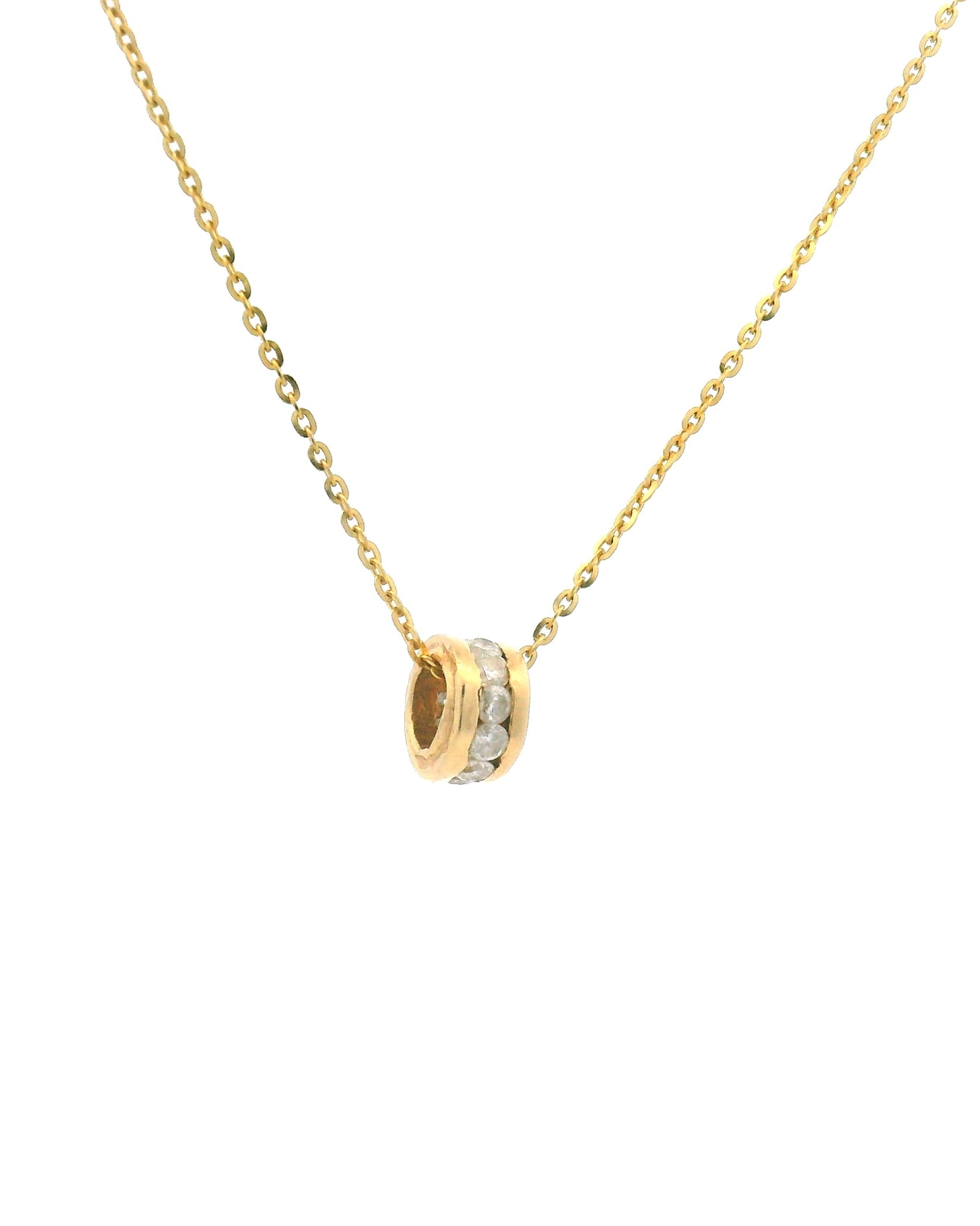 14k Yellow Gold Gemstone Rondel Spacer Charm
