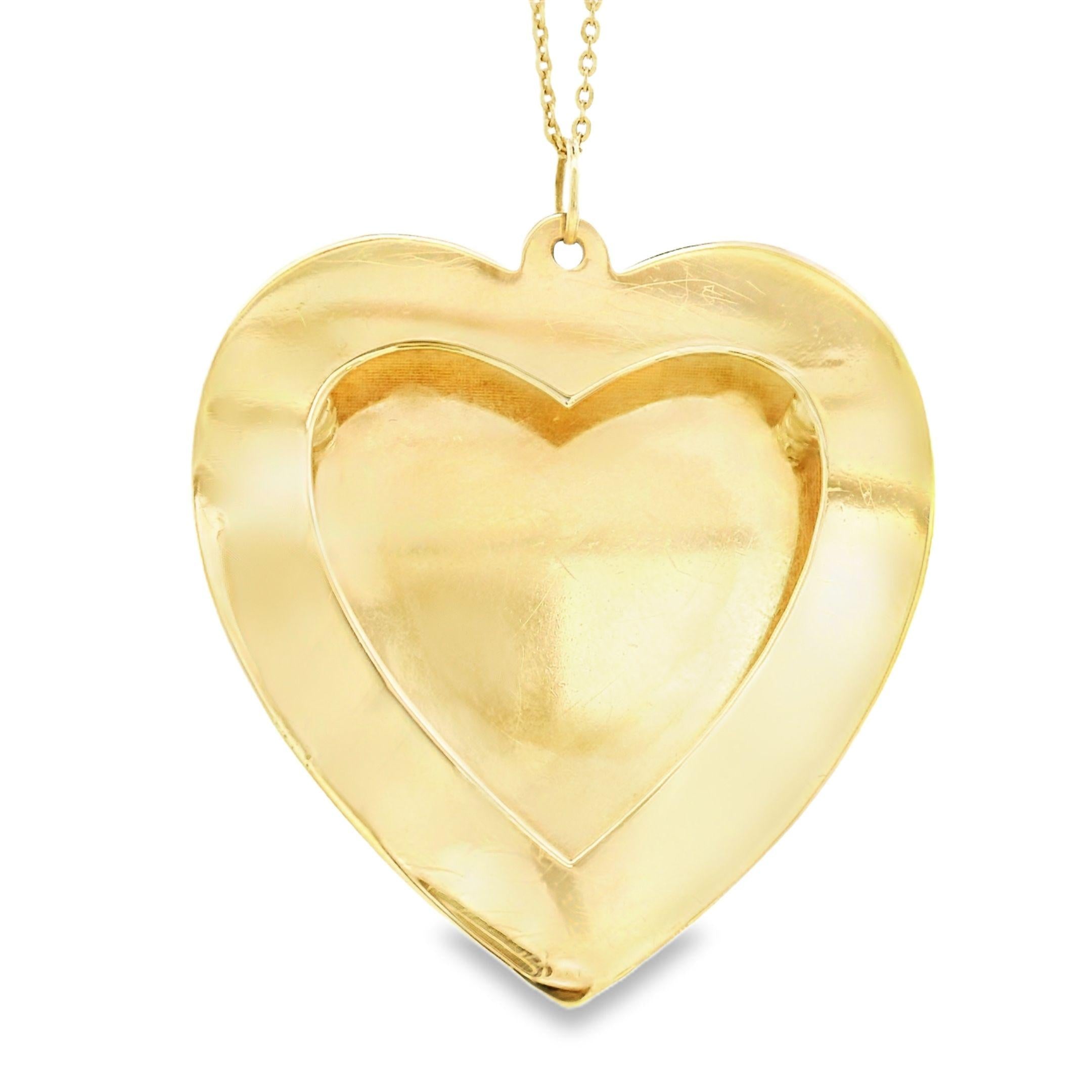 Vintage Diamond Two-Tier Floral Heart 14k Gold Charm