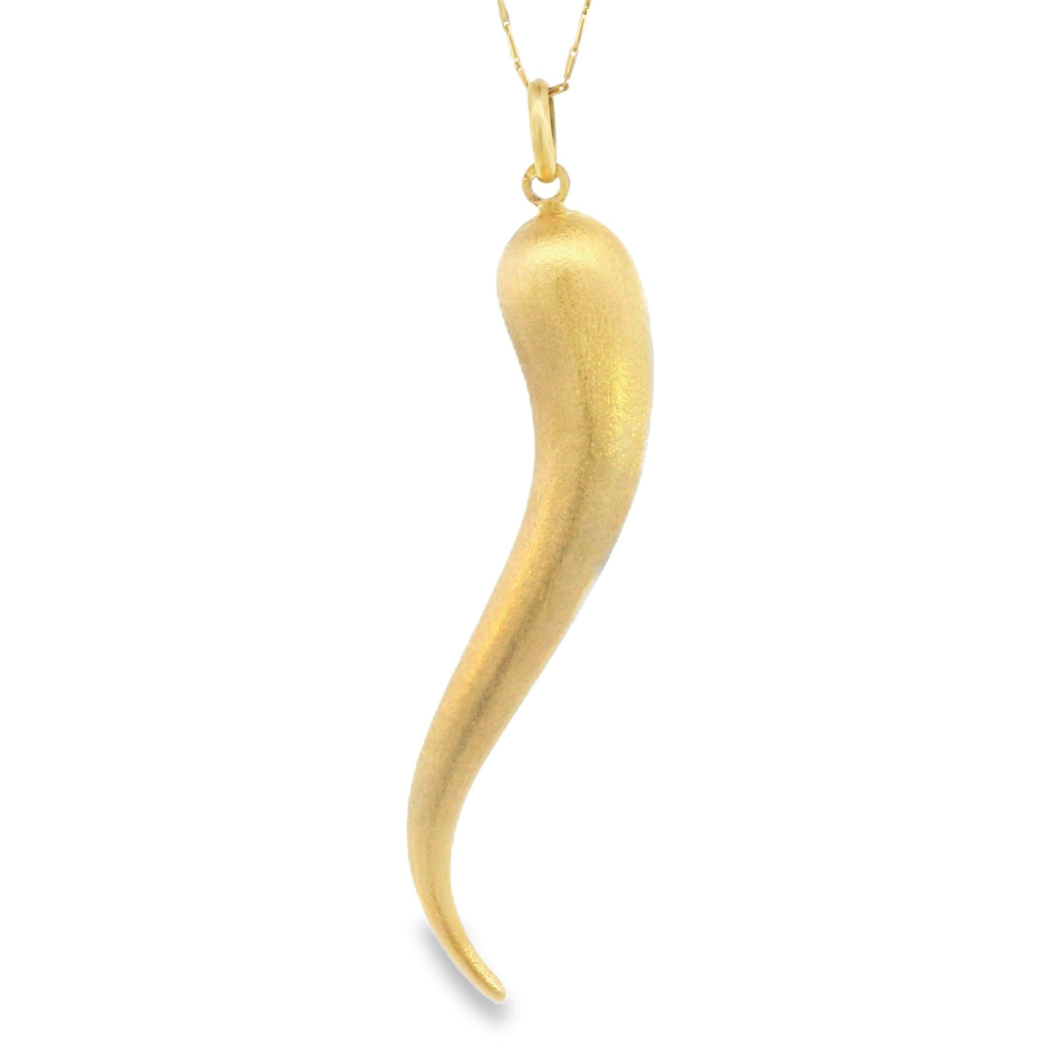 Vintage 18K Gold XL Horn Charm