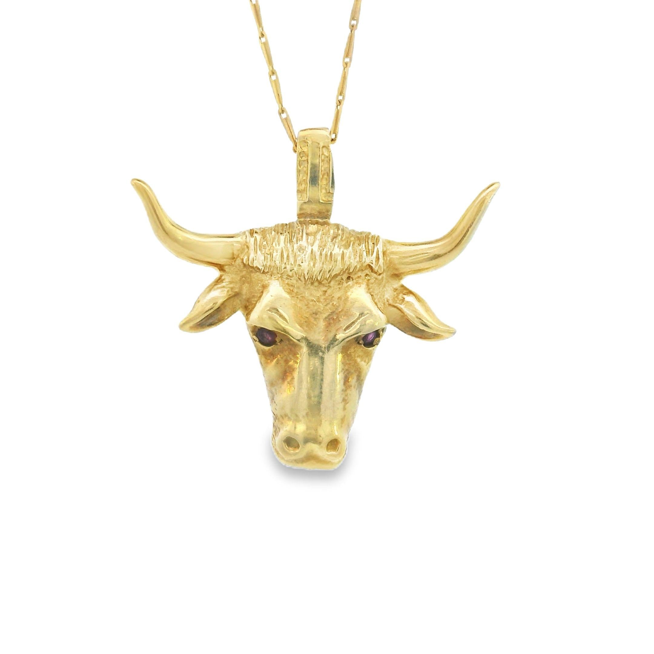 Vintage 18K Gold Bull Head Charm