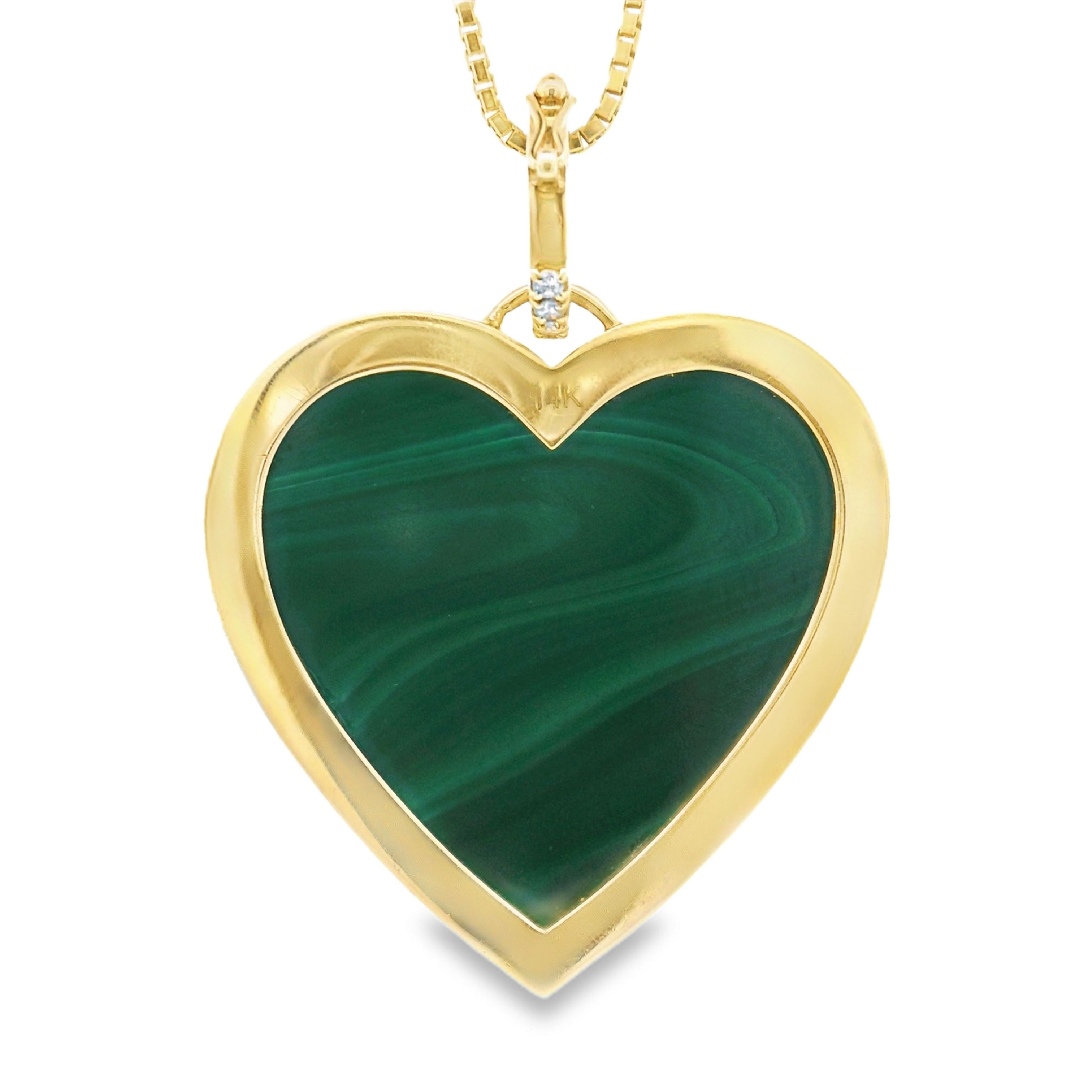 14k Yellow Gold Diamond Gemstone Jumbo Heart Charm with Openable Clasp