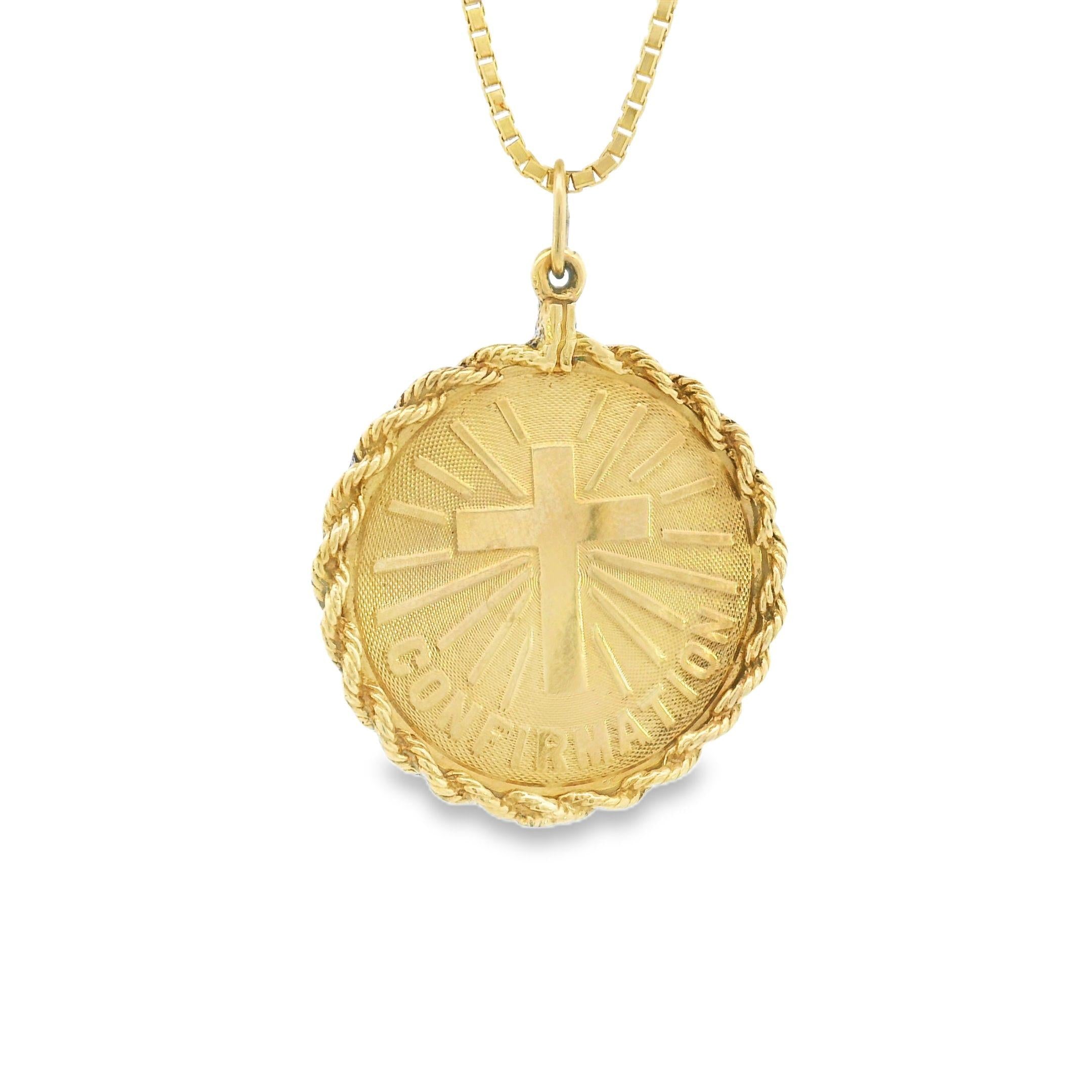 14k Yellow Gold Vintage Confirmation Charm