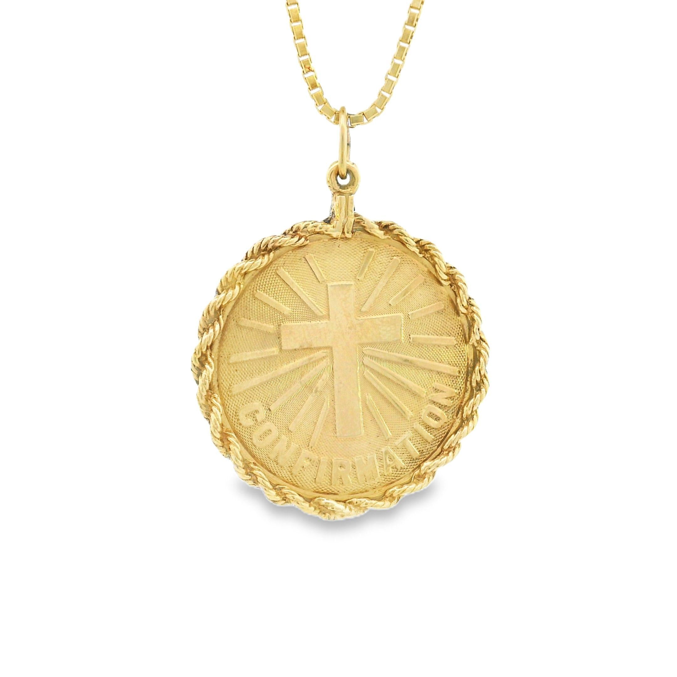 14k Yellow Gold Vintage Confirmation Charm