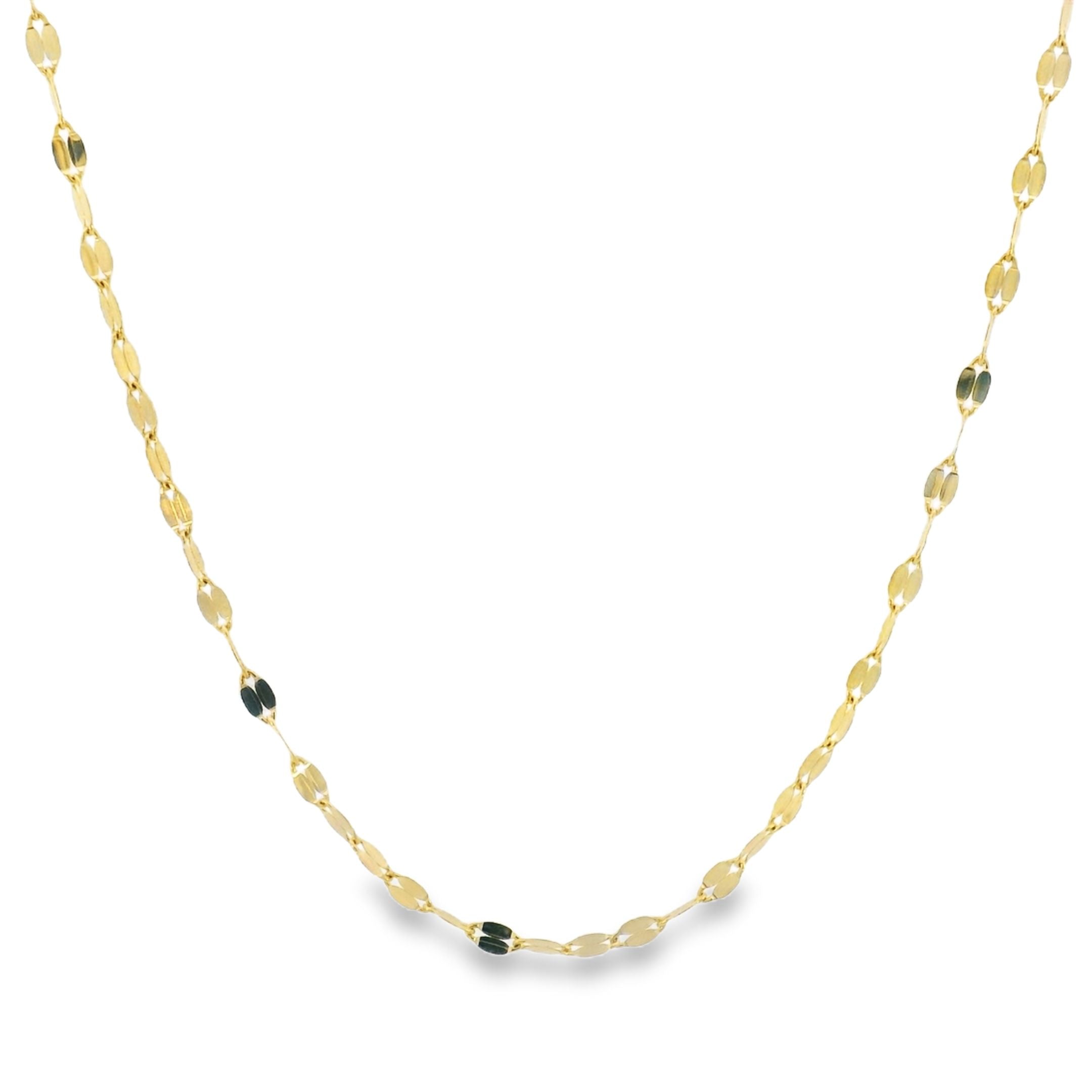 14k Yellow Gold Diamond-Cut Link Chain
