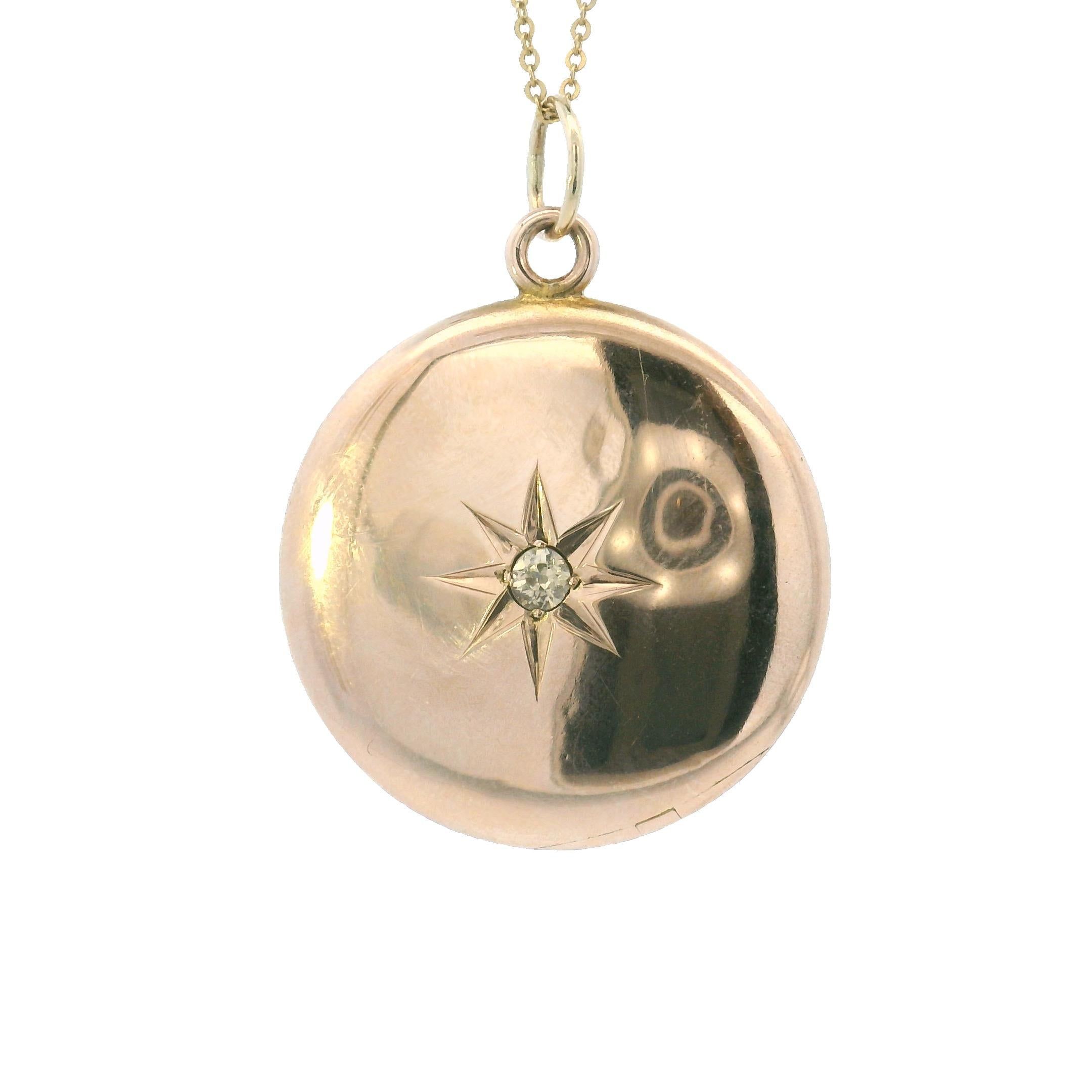 14k Yellow Gold Vintage Victorian Locket Charm