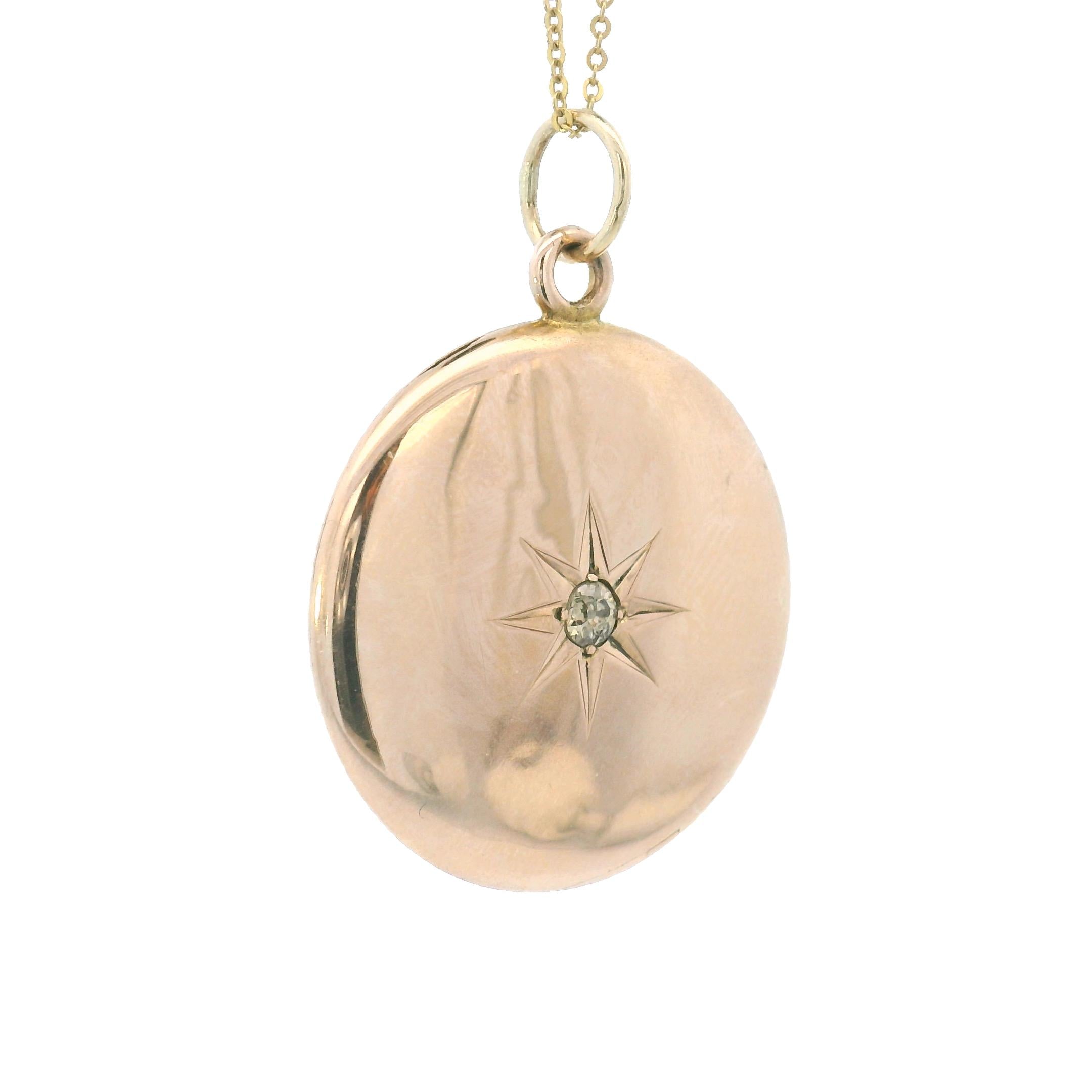 14k Yellow Gold Vintage Victorian Locket Charm