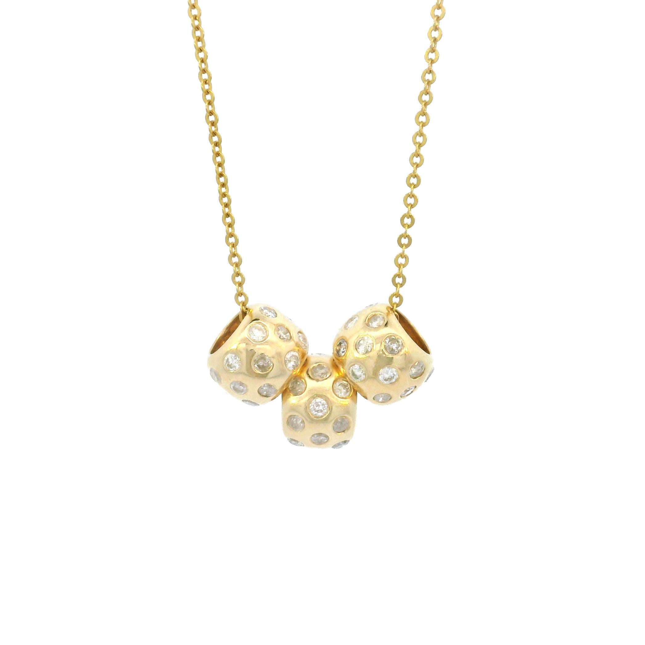 14k Yellow Gold Diamond Rondel Spacer Charm